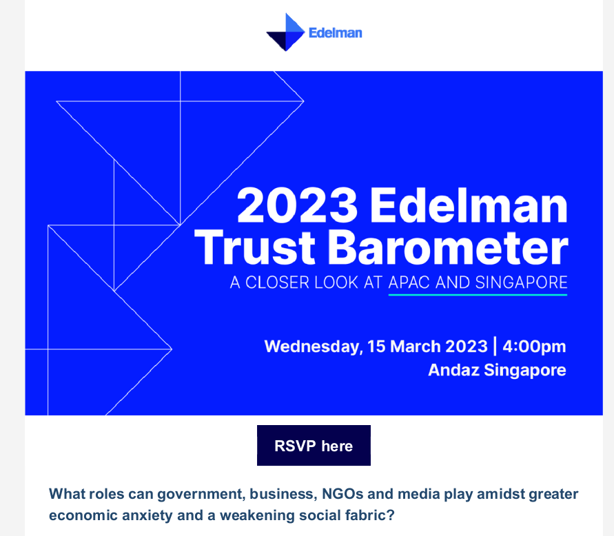 Edelman Trust Barometer event poster
