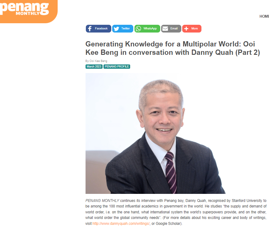 Penang Monthly - Generating Knowledge for a Multipolar World