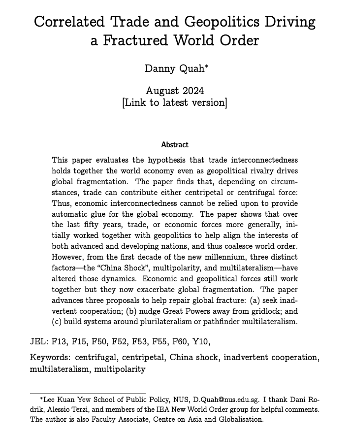 Correlated Trade Geopolitics Driving a Fractured World Order - Titlepage