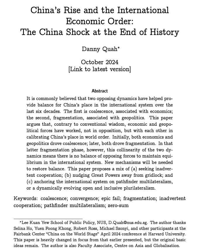 China's Rise and the International Economic Order: The China Shock at the End of History - Titlepage