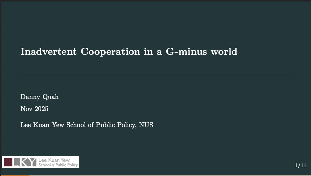 Inadvertent Cooperation in a G-minus World - titlepage